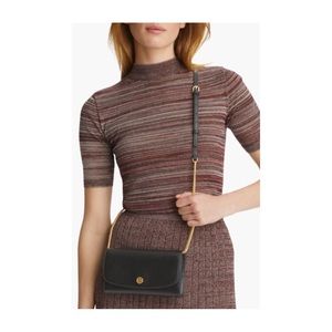 Tory Burch Robinson Chain Wallet in Black